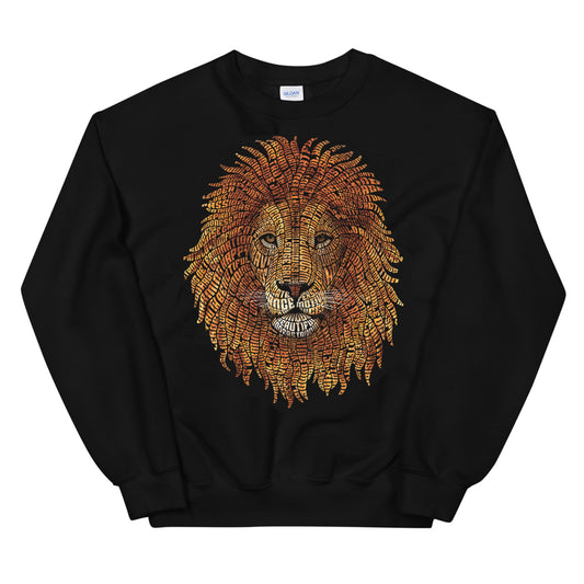 Lion Head Typography Design on Unisex Sweatshirt
