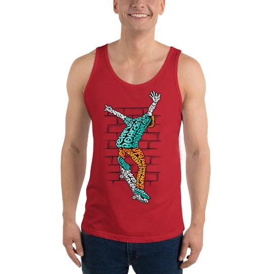 Skateboarder Typography Graphic on Unisex Tank Top