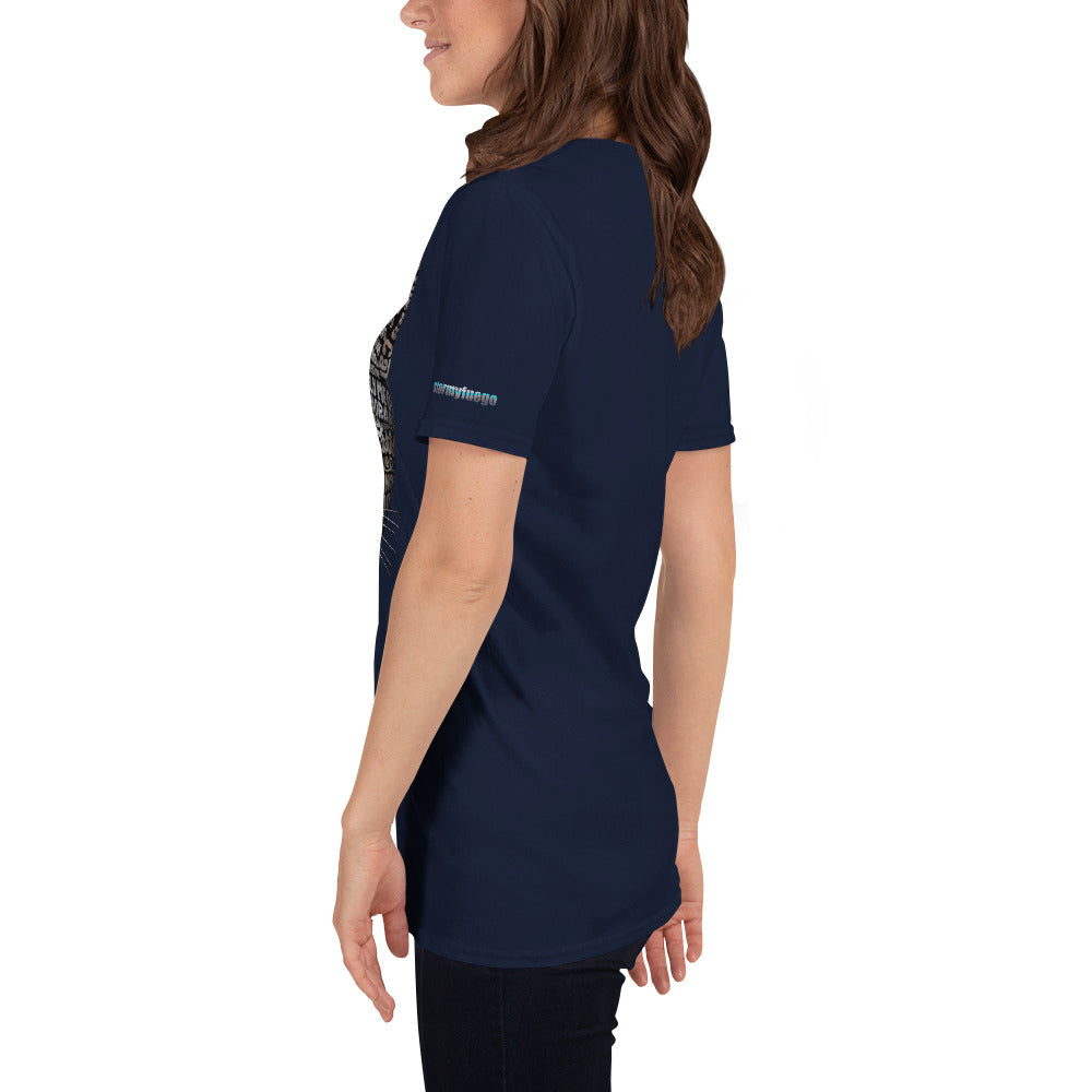 Cat Face Typography Graphic on Short-Sleeve Unisex T-Shirt