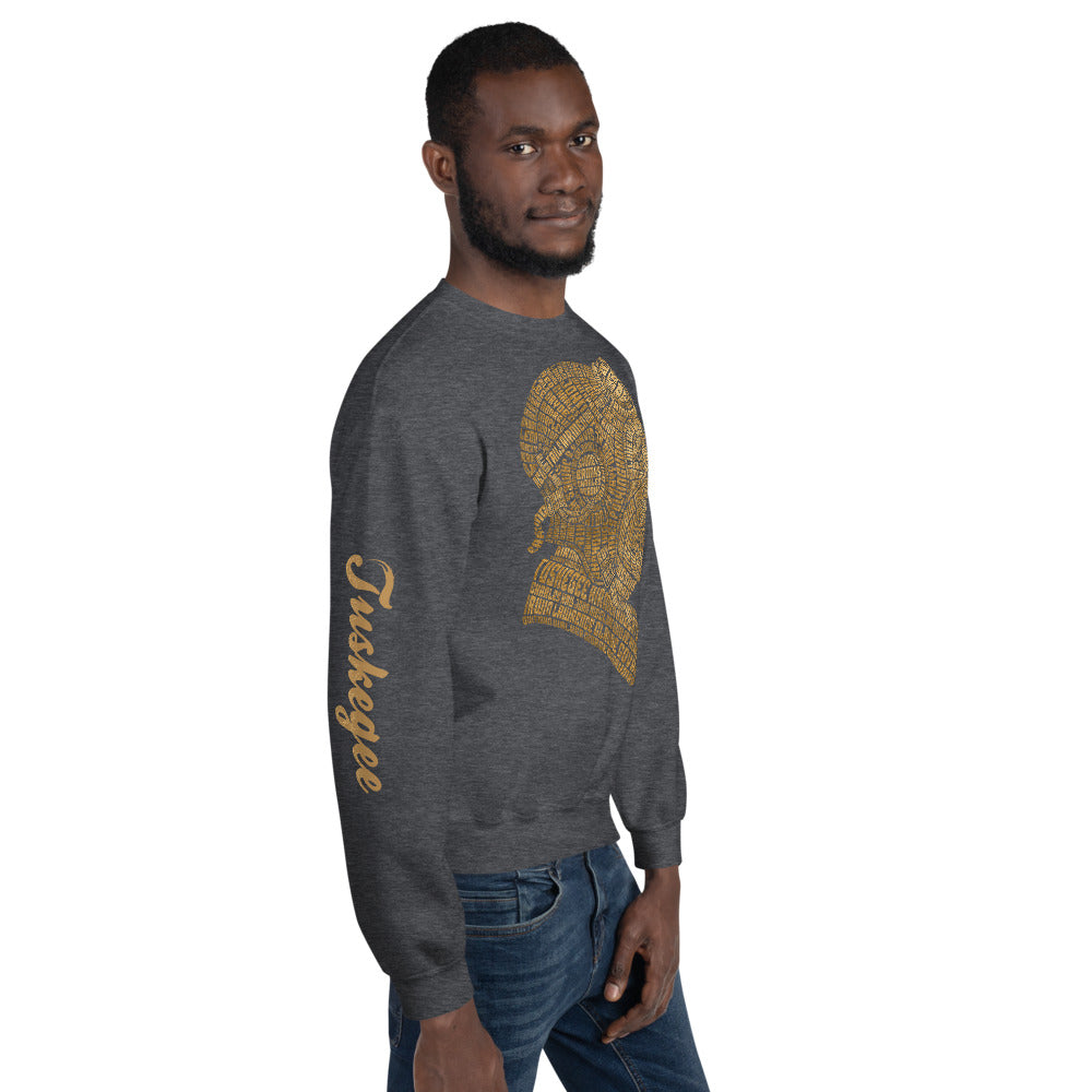 Tuskegee Airmen Tribute in Gold on Unisex Sweatshirt