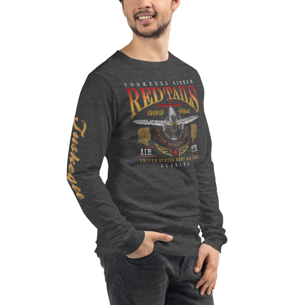 Tuskegee Airmen Red Tails Graphic on Unisex Long Sleeve Tee