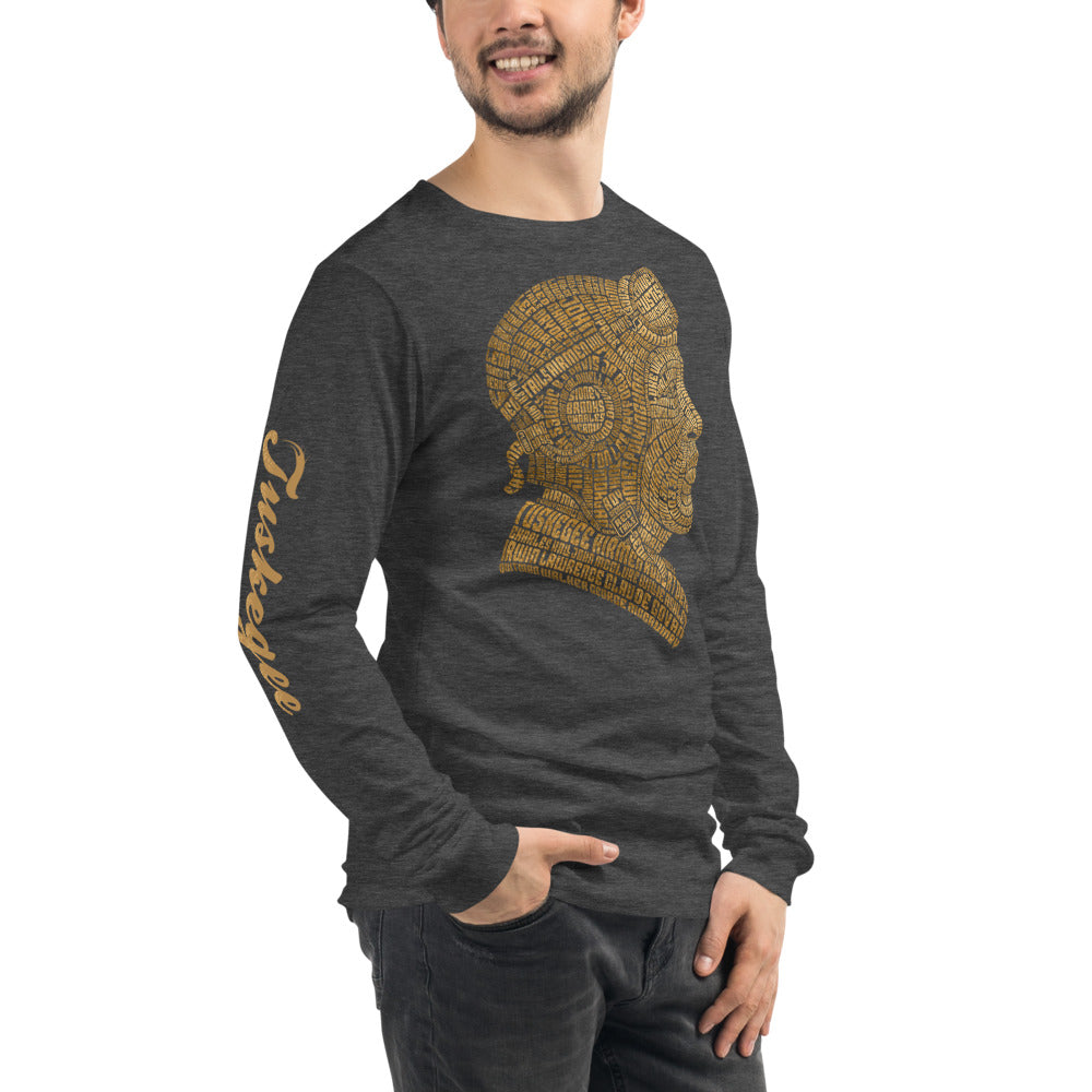Tuskegee Airmen Tribute in Gold on Unisex Long Sleeve T-Shirt