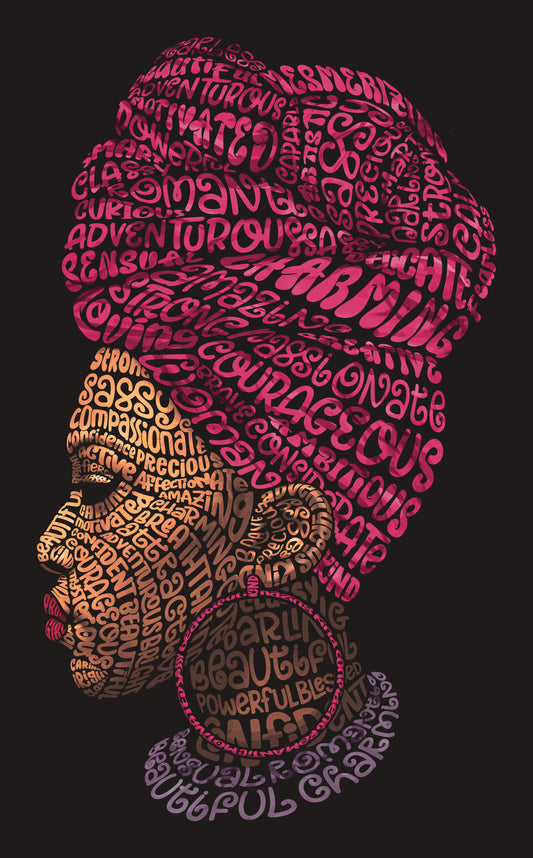 African American Princess in Color Typography Graphic on Short-Sleeve Unisex T-Shirt