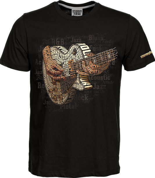 Electric Guitar Typography Graphic on Short-Sleeve Unisex T-Shirt