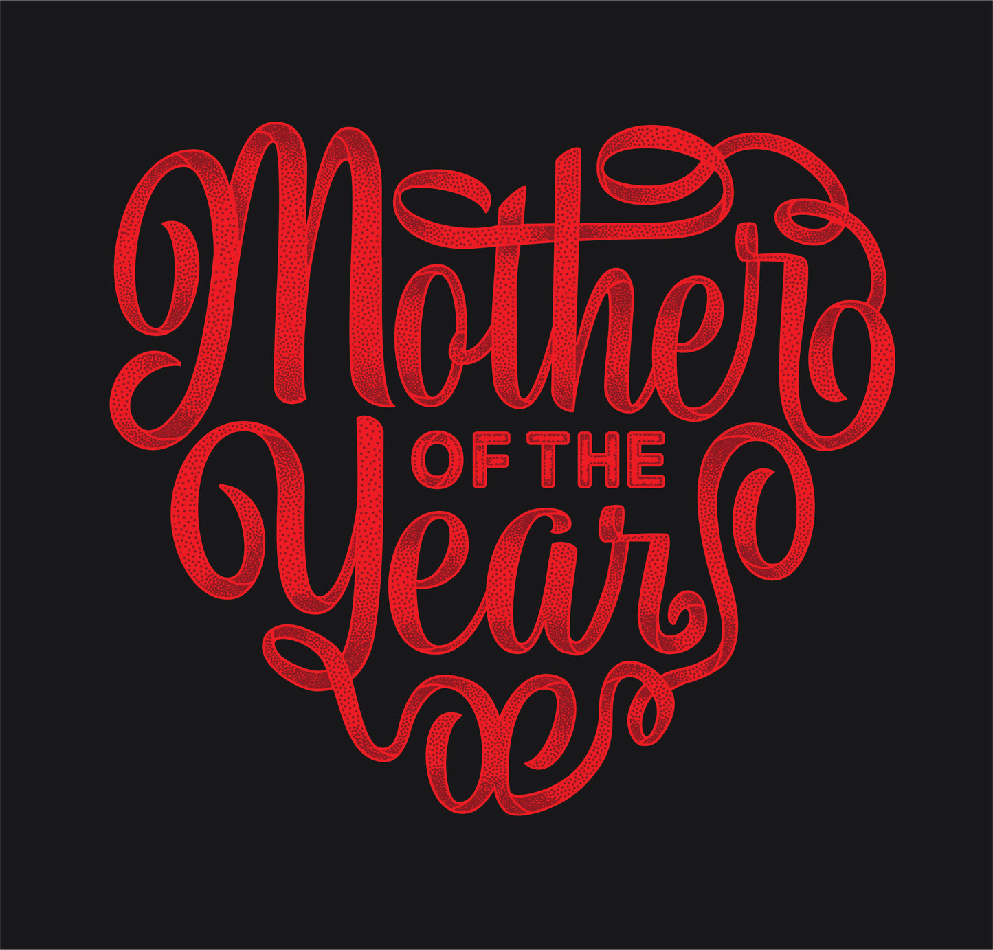 Mother of the Year Heart Design in Red on Short-Sleeve Unisex T-Shirt
