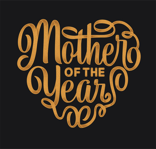 Mother of the Year Heart Design in Gold on Short-Sleeve Unisex T-Shirt