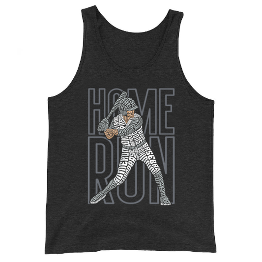 Baseball Home Run Typography Graphic on Unisex Tank Top