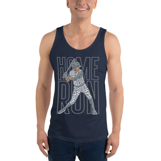 Baseball Home Run Typography Graphic on Unisex Tank Top