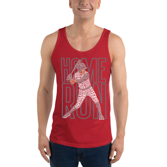 Baseball Home Run Typography Graphic on Unisex Tank Top