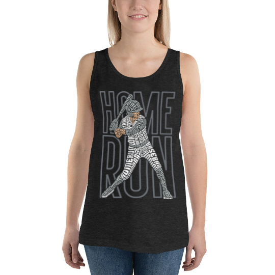 Baseball Home Run Typography Graphic on Unisex Tank Top