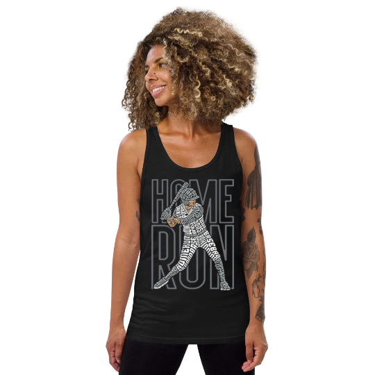 Baseball Home Run Typography Graphic on Unisex Tank Top