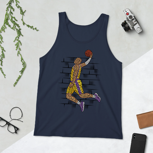 Slam Dunk Basketball Typography Graphic on Unisex Tank Top