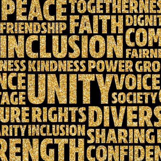 UNITY Words of Inspiration Typography Graphic on Short-Sleeve Unisex T-Shirt