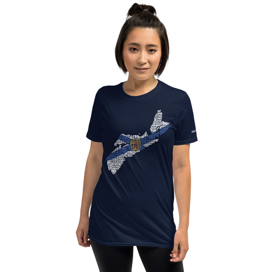Province of Nova Scotia Typography Graphic on Short-Sleeve Unisex T-Shirt