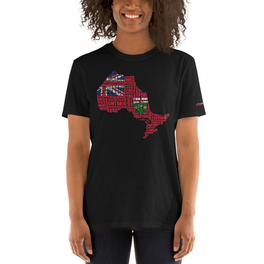 Province of Ontario Typography Graphic on Short-Sleeve Unisex T-Shirt