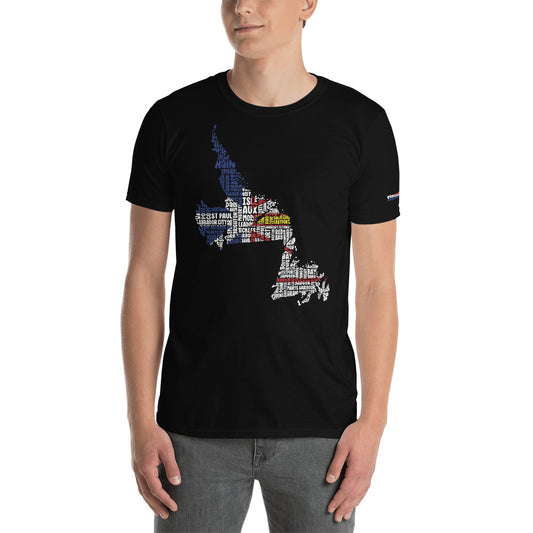 Province of Newfoundland & Labrador Typography Graphic on Short-Sleeve Unisex T-Shirt
