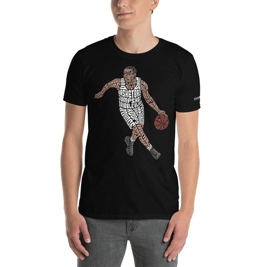 Basketball Player Typography Design on Short-Sleeve Unisex T-Shirt