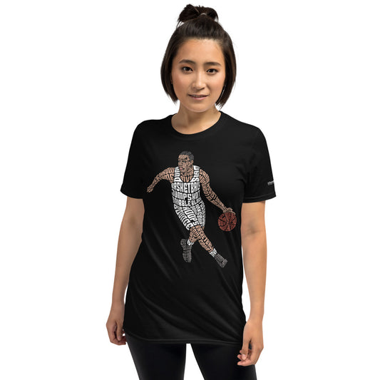 Basketball Player Typography Design on Short-Sleeve Unisex T-Shirt