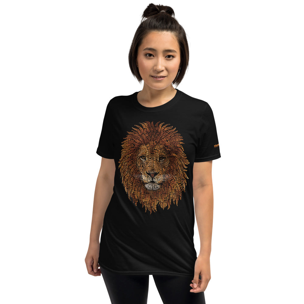 Lion Head Typography Design on Short-Sleeve Unisex T-Shirt