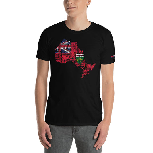 Province of Ontario Typography Graphic on Short-Sleeve Unisex T-Shirt