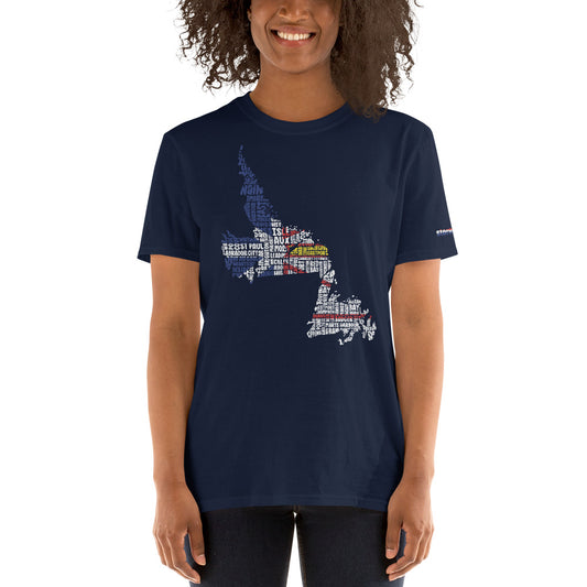 Province of Newfoundland & Labrador Typography Graphic on Short-Sleeve Unisex T-Shirt