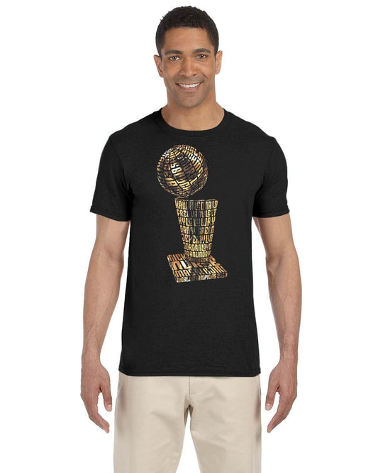 2019 Toronto Raptors NBA Championship Trophy Typography Graphic on Gildan Adult Soft style T-Shirt