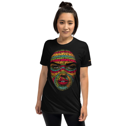 The Face of Inspiration Ladies Exclusive Empowerment Typography Graphic on Short-Sleeve Unisex T-Shirt