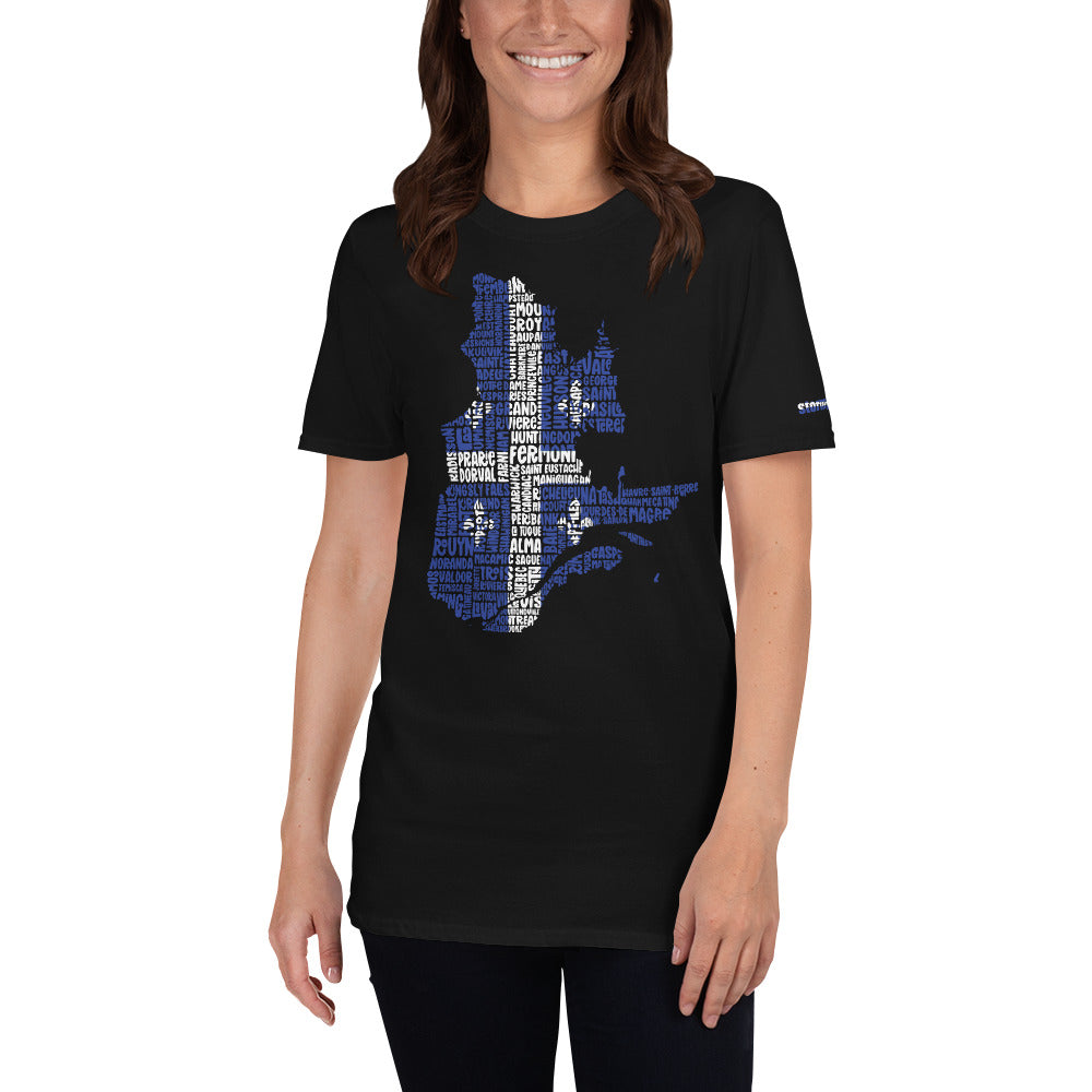 Province of Quebec Typography Graphic on Short-Sleeve Unisex T-Shirt