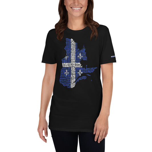Province of Quebec Typography Graphic on Short-Sleeve Unisex T-Shirt
