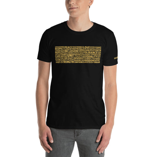 UNITY Words of Inspiration Typography Graphic on Short-Sleeve Unisex T-Shirt