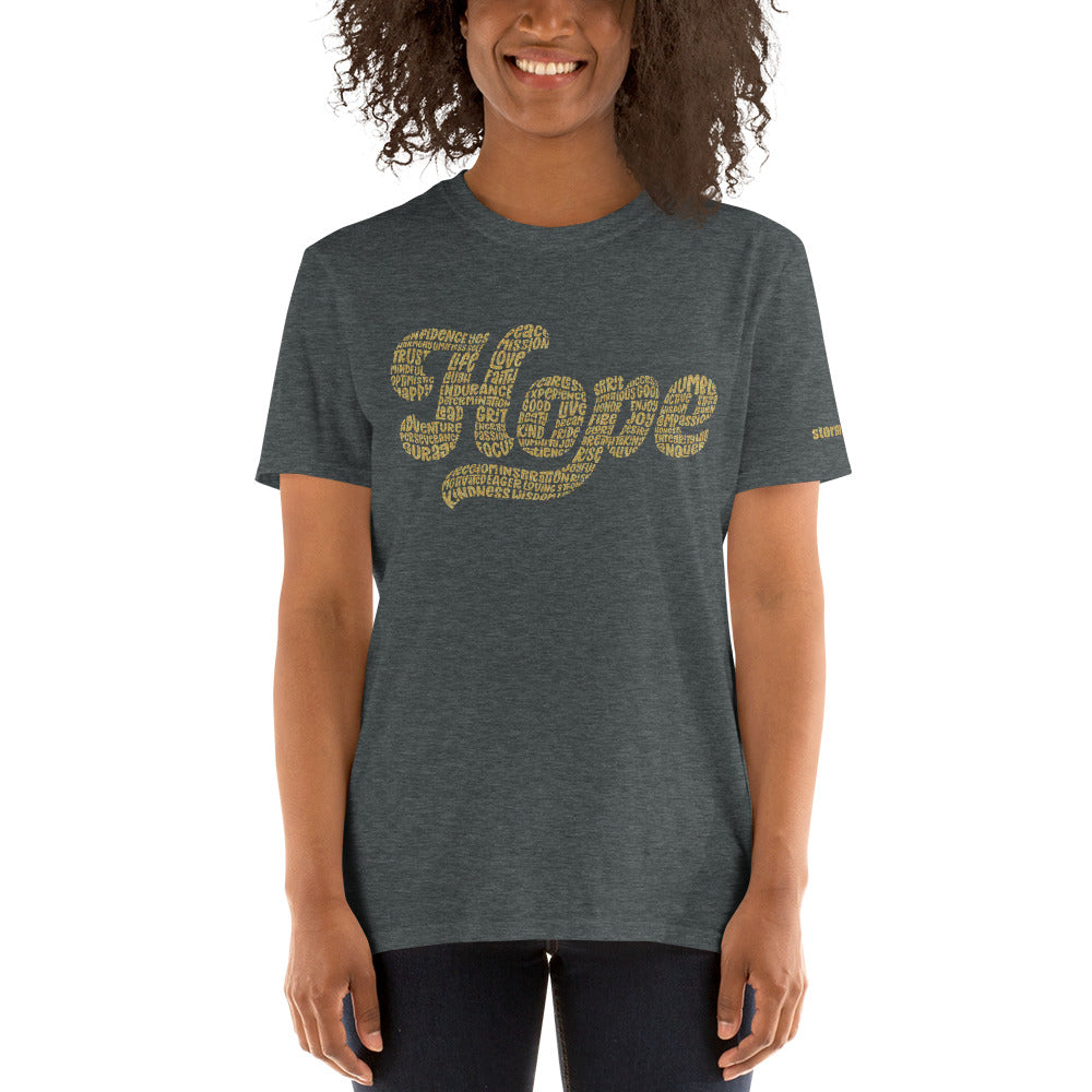 HOPE Words of Inspiration Typography Graphic on Short-Sleeve Unisex T-Shirt