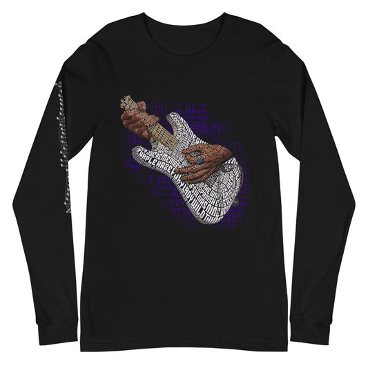 White Stratocaster Electric Guitar on Unisex Long Sleeve Tee