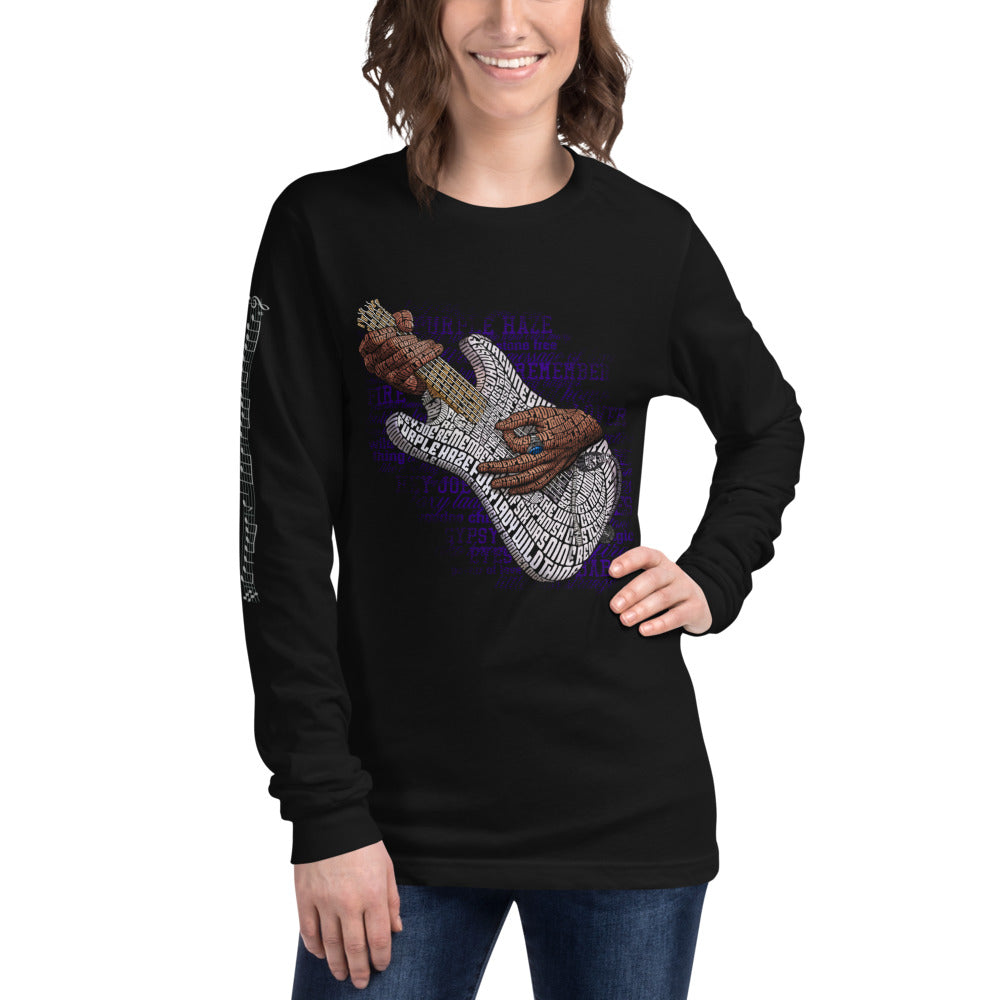 White Stratocaster Electric Guitar on Unisex Long Sleeve Tee