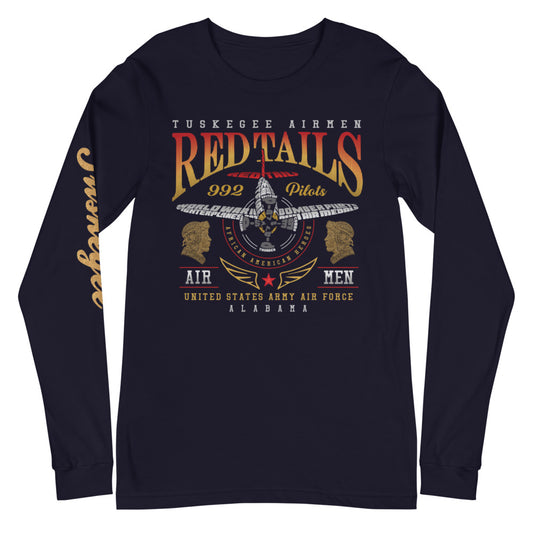 Tuskegee Airmen Red Tails Graphic on Unisex Long Sleeve Tee