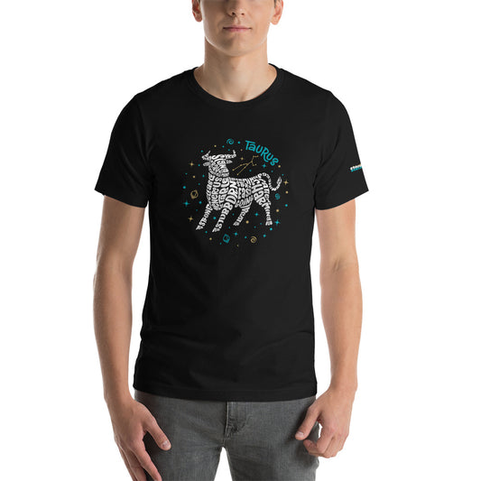 Taurus Astrology Typography Graphic on Short-Sleeve Unisex T-Shirt