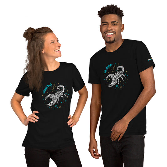 Scorpio Astrology Typography Graphic on Short-Sleeve Unisex T-Shirt