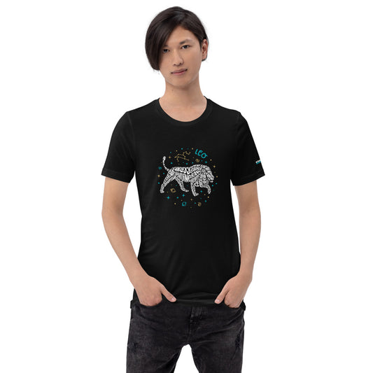 Leo Astrology Typography Graphic on Short-Sleeve Unisex T-Shirt