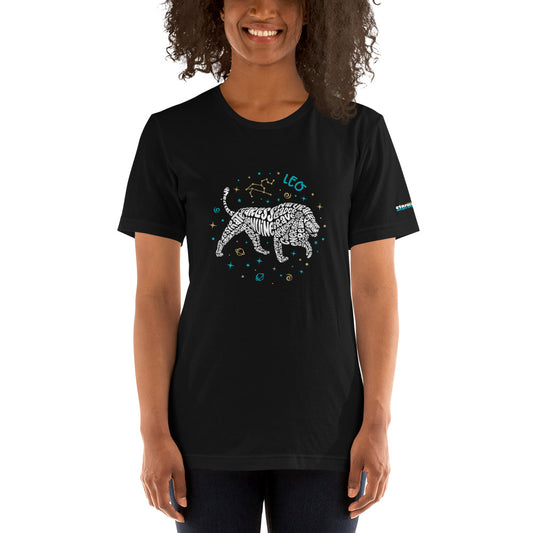 Leo Astrology Typography Graphic on Short-Sleeve Unisex T-Shirt