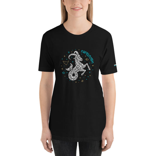 Capricorn Astrology Typography Graphic on Short-Sleeve Unisex T-Shirt