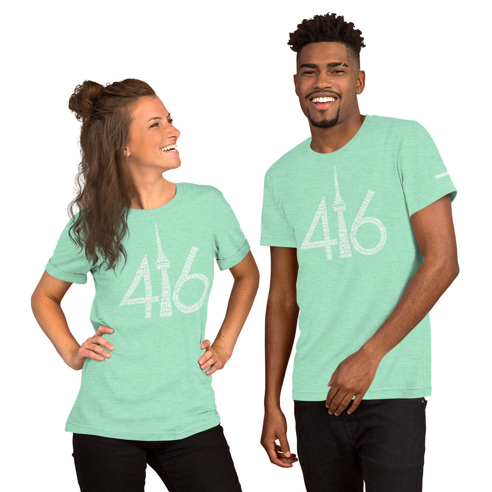 416 Toronto Typography Graphic on Short-Sleeve Unisex T-Shirt