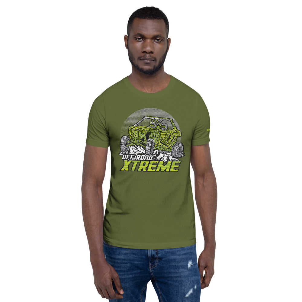 Off Road Xtreme in Green Typography Graphic on Short-Sleeve on Short-Sleeve Unisex T-Shirt