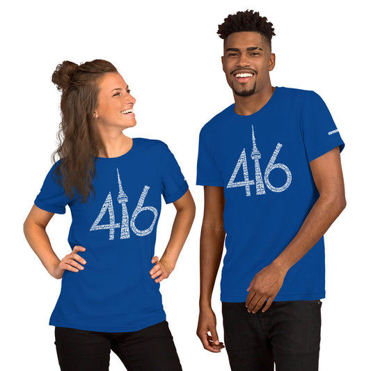 416 Toronto Typography Graphic on Short-Sleeve Unisex T-Shirt