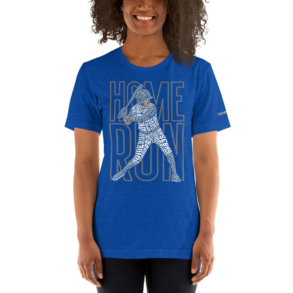 Baseball Home Run Typography Graphic on Short-Sleeve Unisex T-Shirt